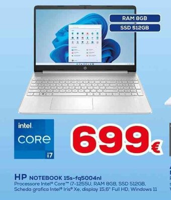 Euronics HP NOTEBOOK 15s-fq5004nl offerta