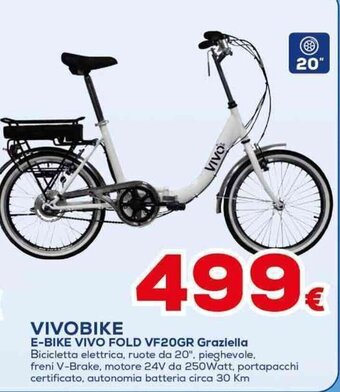 Euronics VIVOBIKE E-BIKE VIVO FOLD VF20GR Graziella offerta