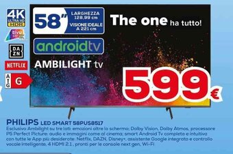 Euronics PHILIPS LED SMART 58PUS8517 offerta