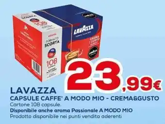 Euronics LAVAZZA CAPSULE CAFFE' A MODO MIO - CREMA&GUSTO offerta