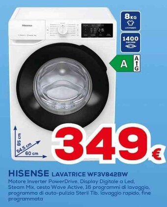 Euronics HISENSE LAVATRICE WF3V842BW offerta