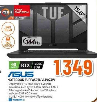 Expert ASUS NOTEBOOK TUFFA507NVLP023W offerta