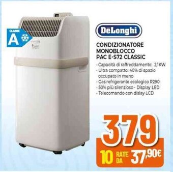 Expert DeLonghi CONDIZIONATORE MONOBLOCCO PAC E-S72 CLASSIC offerta