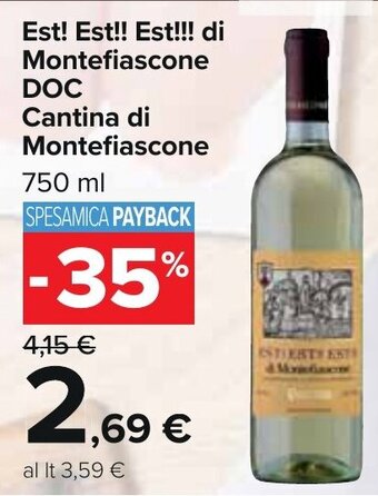Carrefour Est! Est!! Est!!! di Montefiascone DOC Cantina di Montefiascone 750 ml offerta
