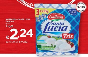 Bennet MOZZARELLA SANTA LUCIA GALBANI g 375 offerta