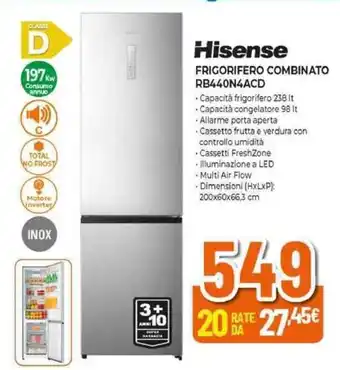 Expert Hisense FRIGORIFERO COMBINATO RB440N4ACD offerta
