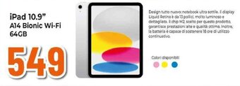 Expert iPad 10.9" A14 Bionic Wi-Fi 64GB offerta