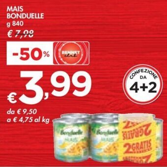 Bennet MAIS BONDUELLE g 840 offerta