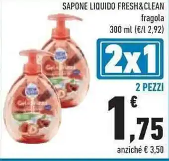 Conad SAPONE LIQUIDO FRESH&CLEAN fragola 300 ml offerta