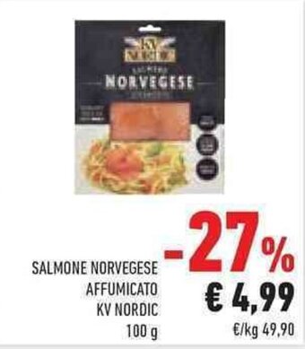Conad SALMONE NORVEGESE AFFUMICATO KV NORDIC 100 g offerta
