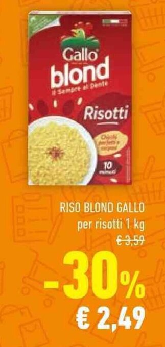 Conad RISO BLOND GALLO per risotti 1 kg offerta