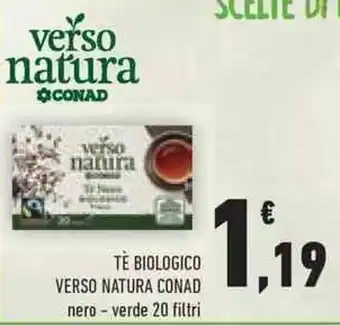 Conad TÈ BIOLOGICO VERSO NATURA CONAD nero - verde 20 filtri offerta