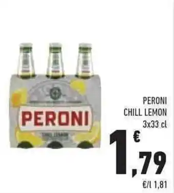 Conad PERONI CHILL LEMON 3x33 cl offerta