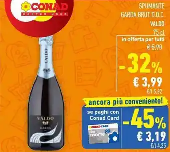 Conad SPUMANTE GARDA BRUT D.O.C. VALDO 75 cl offerta