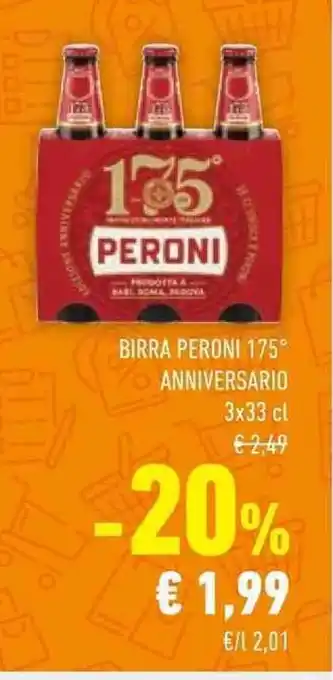 Conad BIRRA PERONI 175° ANNIVERSARIO 3x33 cl offerta