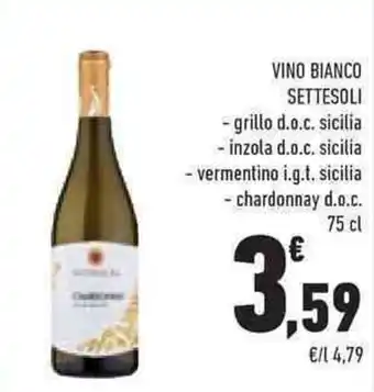 Conad VINO BIANCO SETTESOLI 75 cl offerta