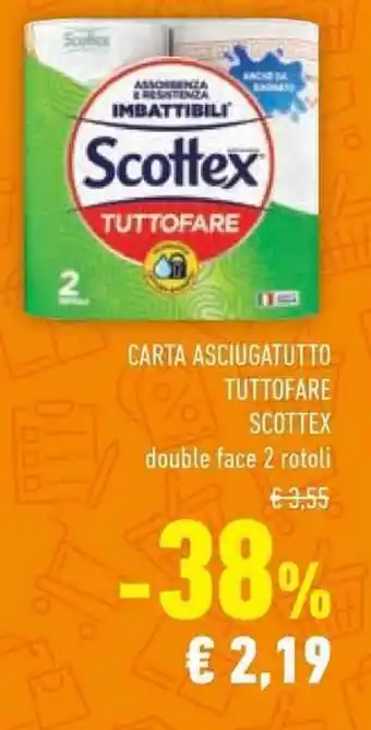 Conad CARTA ASCIUGATUTTO TUTTOFARE SCOTTEX double face 2 rotoli offerta