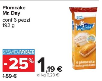 Carrefour Plumcake Mr. Day conf 6 pezzi 192 g offerta