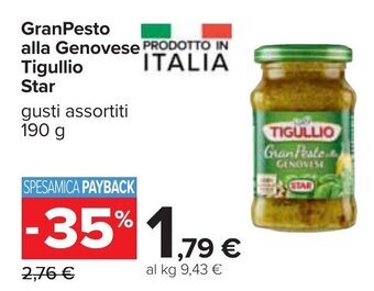 Carrefour GranPesto alla Genovese Tigullio Star gusti assortiti 190 g offerta