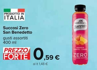 Carrefour Succosi Zero San Benedetto gusti assortiti 400 ml offerta