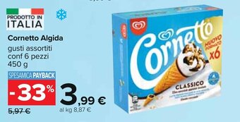 Carrefour Cornetto Algida gusti assortiti conf 6 pezzi 450 g offerta