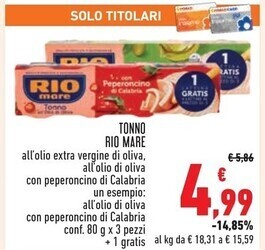 Conad Superstore Rio mare tonno offerta