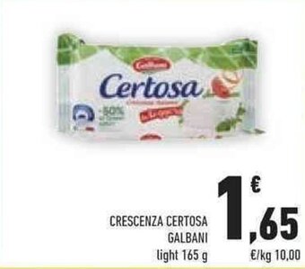 Conad CRESCENZA CERTOSA GALBANI light 165 g offerta