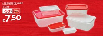 6 CONTENITORI PER ALIMENTI