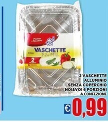 Vivo Supermercati Noi & voi 2 vaschette alluminio senza coperchio offerta