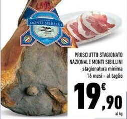 Prosciutto stagionato nazionale monti sibillini