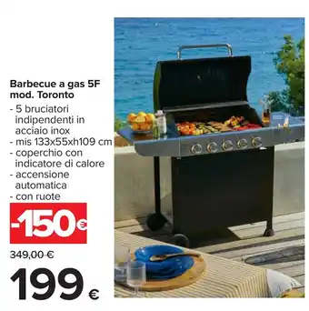 Barbecue a gas 5F mod. Toronto mis 133x55xh109 cm
