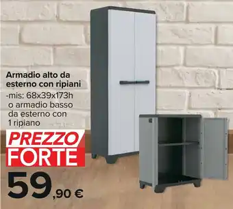 Armadio alto da esterno con ripiani mis: 68x39x173h