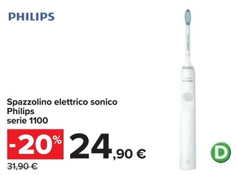 Carrefour Spazzolino elettrico sonico Philips serie 1100 offerta