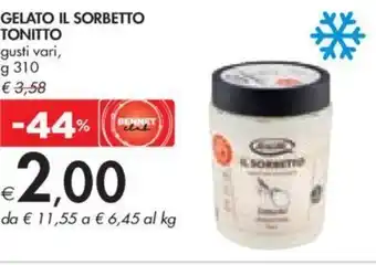 Bennet GELATO IL SORBETTO TONITTO gusti vari, g 310 offerta