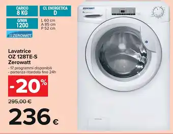 Carrefour Lavatrice OZ 128TE-S Zerowatt offerta