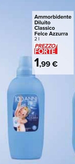 Carrefour Ammorbidente Diluito Classico Felce Azzurra 2 l offerta
