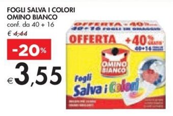 Bennet FOGLI SALVA I COLORI OMINO BIANCO conf. da 40 + 16 offerta