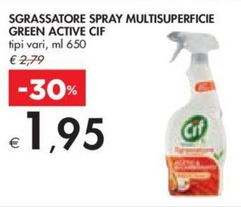 Bennet SGRASSATORE SPRAY MULTISUPERFICIE GREEN ACTIVE CIF tipi vari, ml 650 offerta