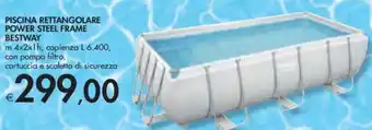 Bennet PISCINA RETTANGOLARE POWER STEEL FRAME BESTWAY m 4 x 2 x 1h offerta