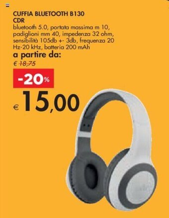 CUFFIA BLUETOOTH B130 CDR