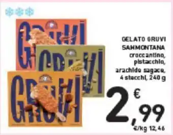 Conad GELATO GRUVI SAMMONTANA 4 stecchl, 240 g offerta