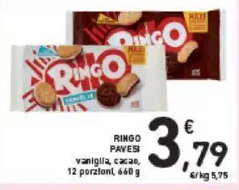 Conad RINGO PAVESI vaniglia, cacao, 12 porzioni, 660 g offerta