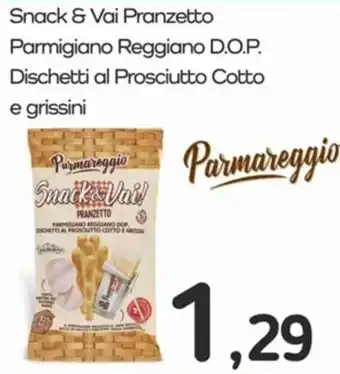 Snack & Vai Pranzetto Parmigiano Reggiano D.O.P. Dischetti al Prosciutto Cotto e grissini