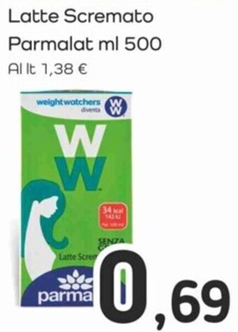 Famila Latte Scremato Parmalat ml 500 offerta