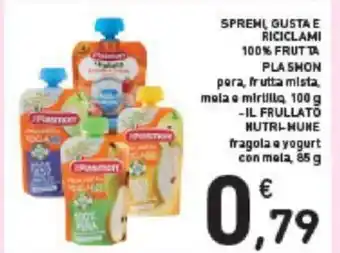 Conad SPREMI GUSTA E RICICLAMI 100% FRUTTA PLASMON 100 g, IL FRULLATO NUTRI-HUNE 85 g offerta