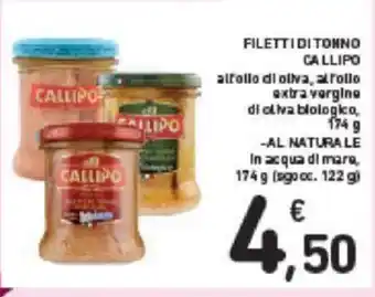 Conad FILETTI DI TONNO CALLIPO 174g, -AL -AL NATURALE in acqua di mare, 174 g (sgocc. 122 gi 174 g (sgocc. 122 g) offerta