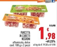 Conad City Negroni pancetta in cubetti offerta