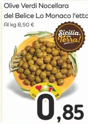 Famila Olive Verdi Nocellara del Belice Lo Monaco l'etto offerta