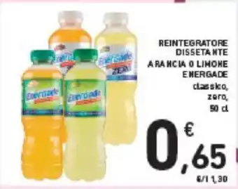 Conad REINTEGRATORE DISSETANTE ARANCIA O LIMONE ENERGADE 50 cl offerta