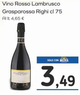 Famila Vino Rosso Lambrusco Grasparossa Righi cl 75 offerta